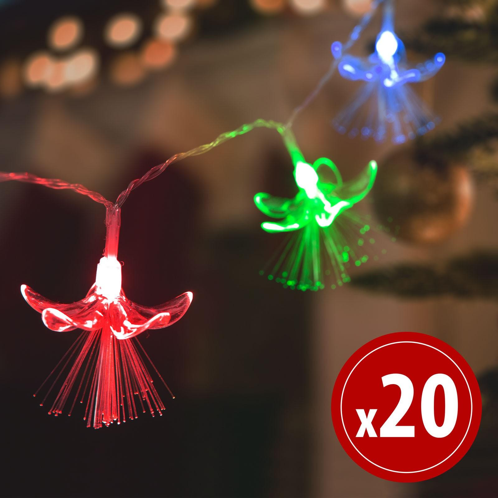 HomeShopXL LED-lichtslinger met bloemen en 20 LED's, 2,85 meter