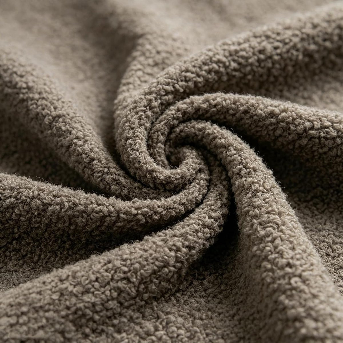 Bruine boucle bekledingsstof per meter voor kussens en sofahoezen, 100 x 140 cm
