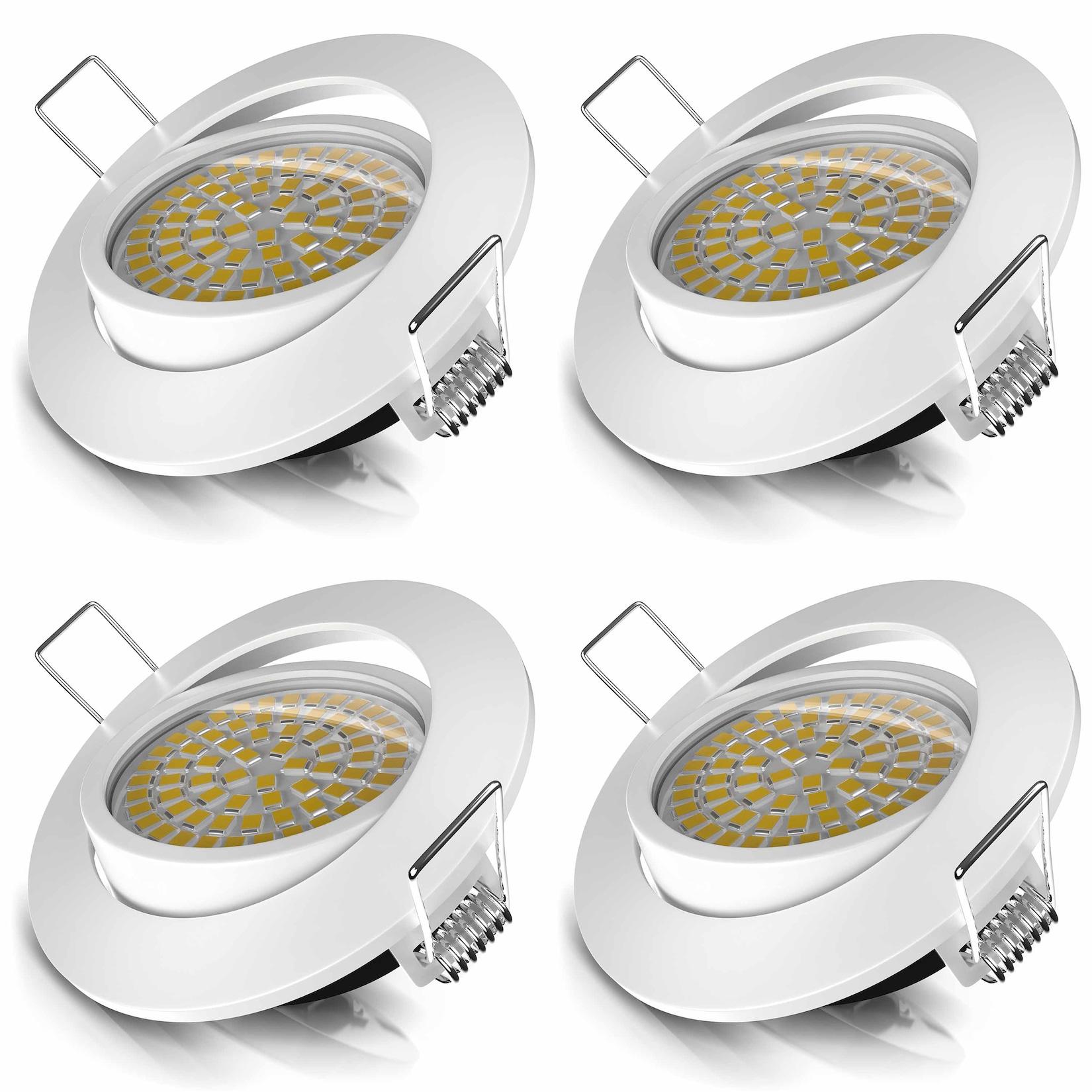 Brandson 4x LED Einbaustrahler schwenkbar Warmweiß 3000K Deckenspot / Deckenstrahler 5W - 320 Lumen