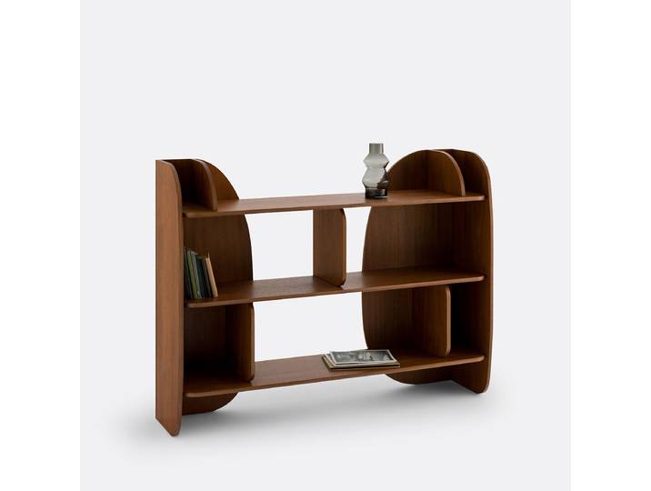 LA REDOUTE Bibliothèque basse plaqué noyer, Gorman Marron Noyer