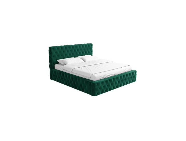 Design Polsterbett „Garbo“ mit Ablagefach, Samt Grün BLOOMINGLOFT Collection