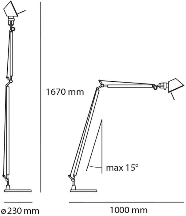 Artemide Tolomeo Lettura Stehleuchte (aluminium) aluminium