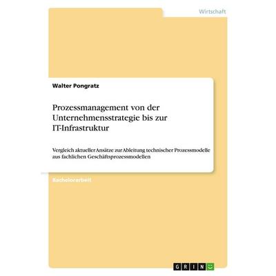 Prozessmanagement von der Unternehmensstrategie bis zur IT-Infrastruktur, Taschenbuch von Walter Pongratz, GRIN, 978-3-640-31757-8