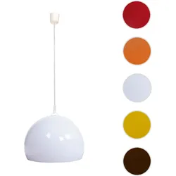 Pendelleuchte HWC-M34, Hängelampe Hängeleuchte Lampe, Ø 40cm Schirm, Kunststoff ~ weiß