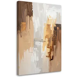 BILD auf Leinwand, Abstrakt in Beige und Braun