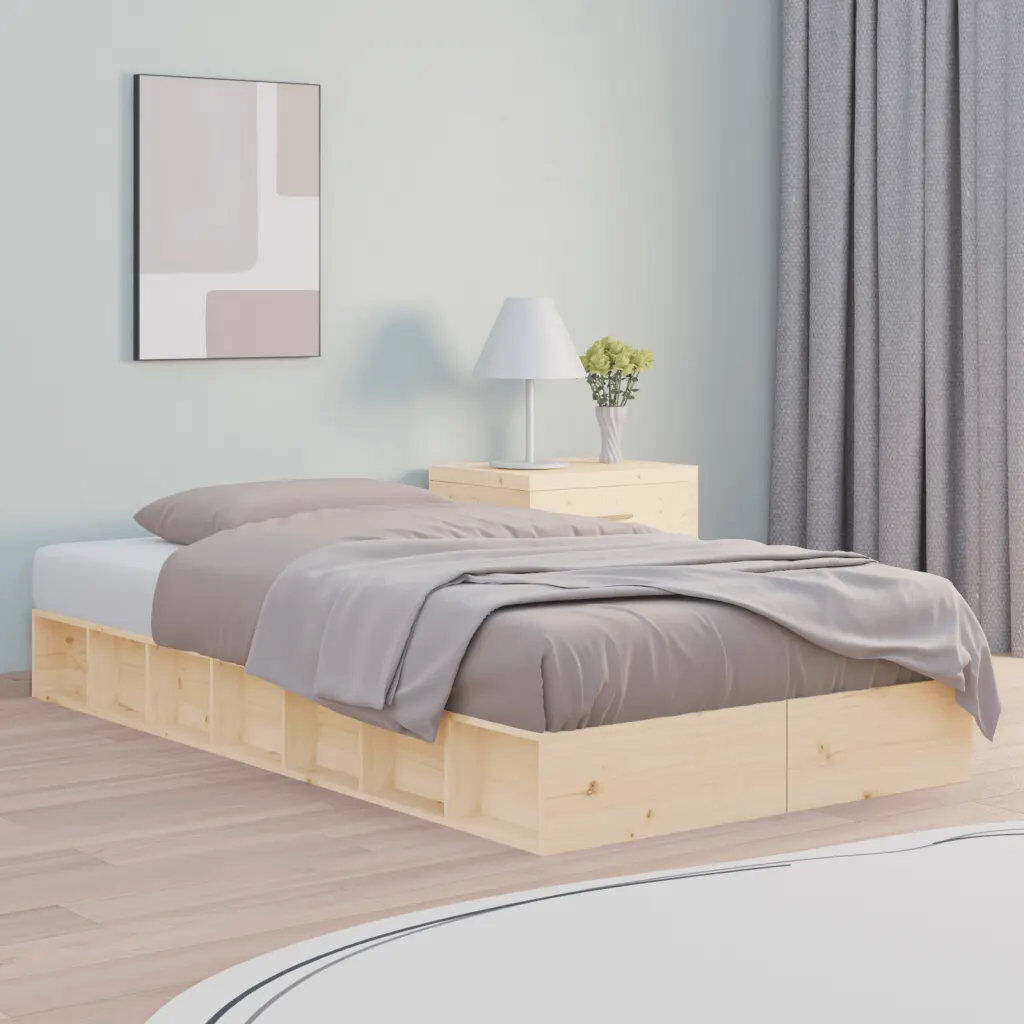 Latitude Run Kruno Solid Wood Bed Brown 108 x 202.5cm