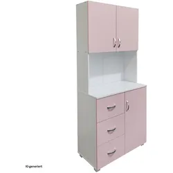 HTI-Living, Badezimmerschrank, Badschrank Rosa Weiss (80 x 40 x 180 cm)