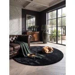 Teppich Antirutsch Schwarz 120x120 cm - ALDAN   Kadima Design