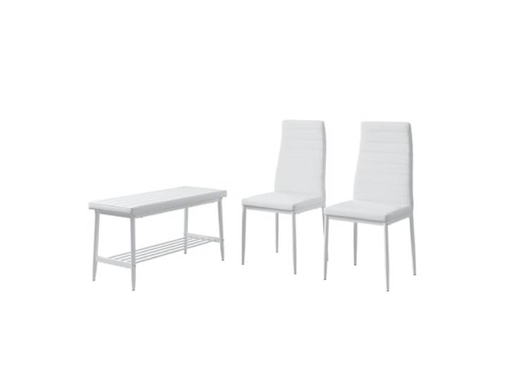 Vicco Sitzbank und Stuhl Grand , Weiß 85 x 46.5 cm 3-teiliges Set, zur Verwendung als Essgruppe in Küche oder Esszimmer