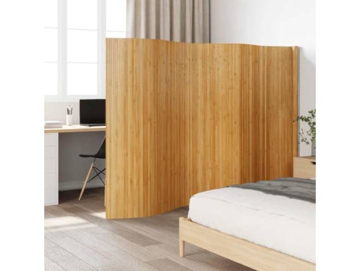Raumteiler aus natürlichem Bambus, Breite 400 cm, Höhe 165 cm Natürlicher Bambus, neutrale Töne, faltbar, leicht zu reinigen, für den Innenbereich, vielseitiges Design