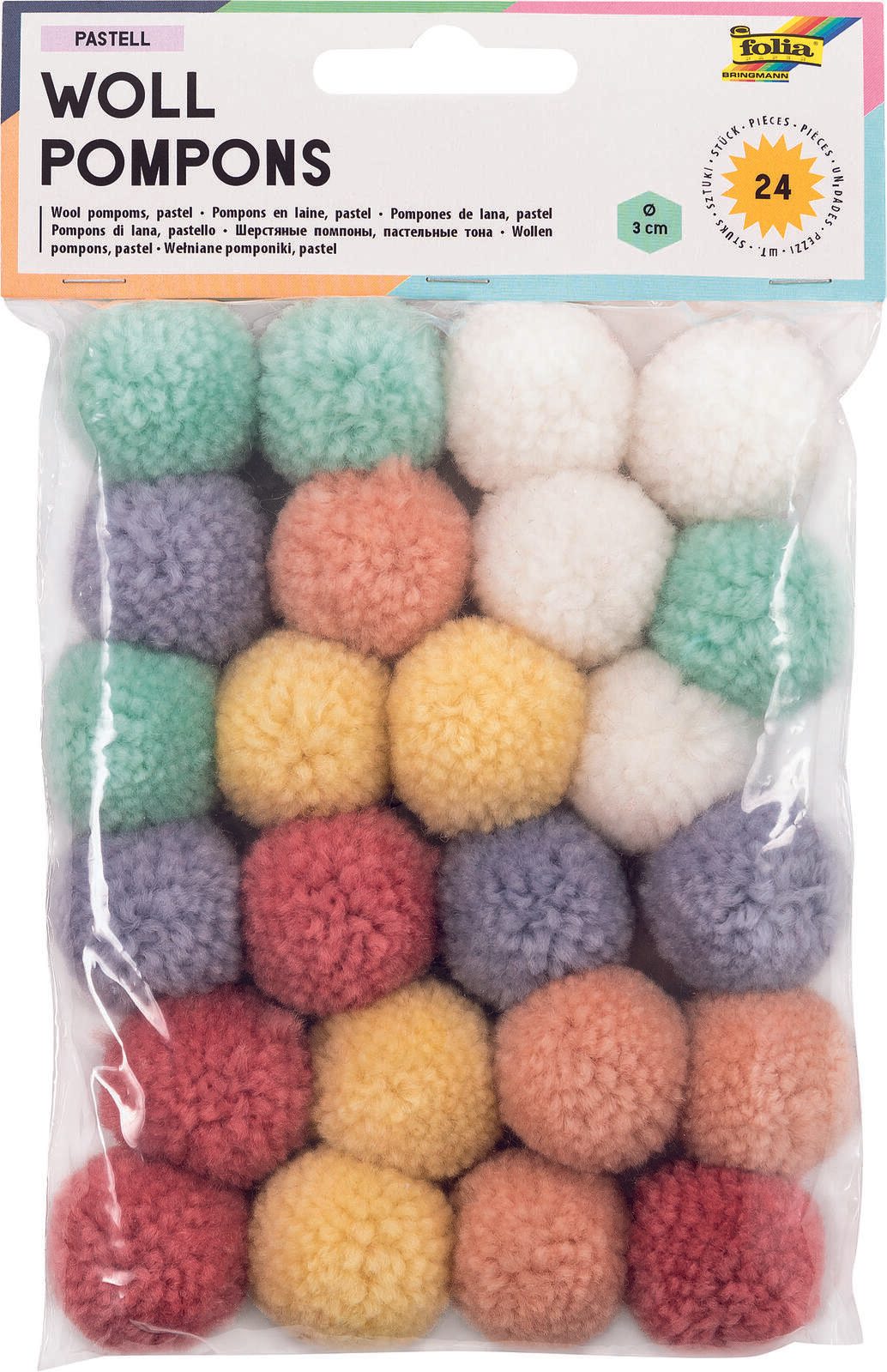 folia Pompons farbsortiert 50242