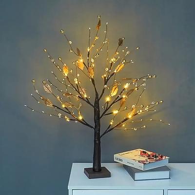 Goldene LED-Fruchtbaum-Lichterkette, 53 cm (20,87 Zoll), AAA-Batterie erforderlich, für den Innenbereich, Schlafzimmer, Wohnzimmer, Esszimmer, Party, Festival, stimmungsvolle Dekoration,