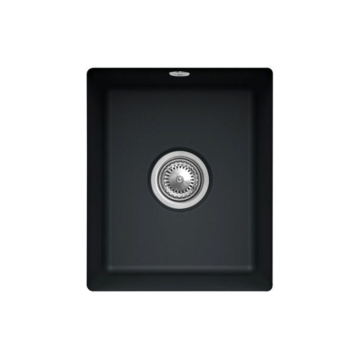 Villeroy und Boch Unterbauspüle 332402S5 mit Ablaufgarnitur und Excenterbetätigung, Ebony