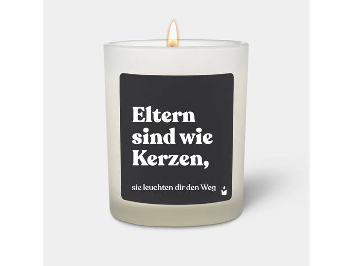 Duftkerze Woody Eltern sind wie Kerzen, sie leuchten dir den Weg