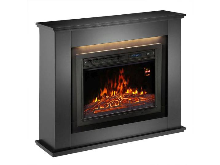 ELEKTROKAMIN 2000W rechteckig schwarz mit Flammeneffekt