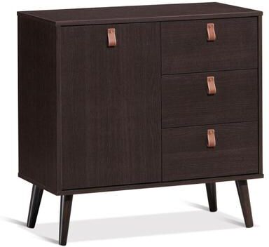 Costway 3-drawer Sideboard Storage Display Cabinet-Brown