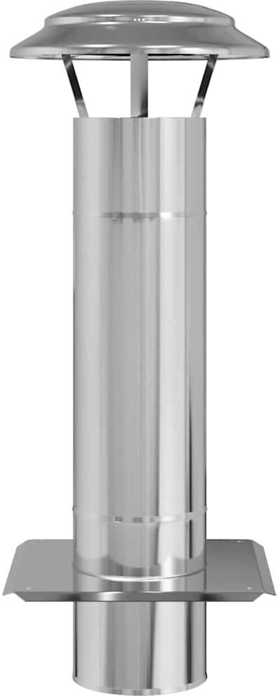 Ivy Bronx Chimney Head Extension Silver Stainless Steel Silver 65cm H x 25cm W x 25cm D