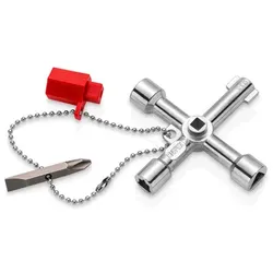 Schaltschrankschlüssel 00 11 03 Kreuzform mit langer Kette mit Bit ZDG 76mm