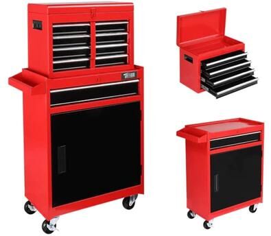 karlinc "5-Drawer Rolling Tool Chest Tool Storage Cabinet w/Drawers - 11""D x 23""W x 40.2""H"