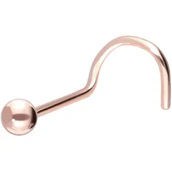 14/18 Karat Gold Nasenstecker Spirale KUGEL