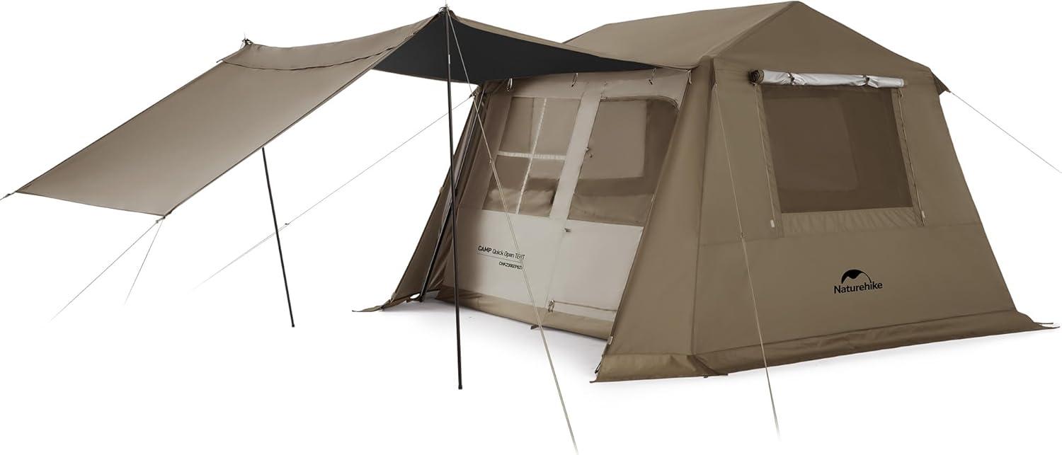 Naturehike Village 6.0m²/13.0m²/17.0m² Familienzelt Pop Up Zelt Hauszelt Camping Campingzelt für 4-6 Personen Großes Tunnelzelt mit 2000mm Wassersäule