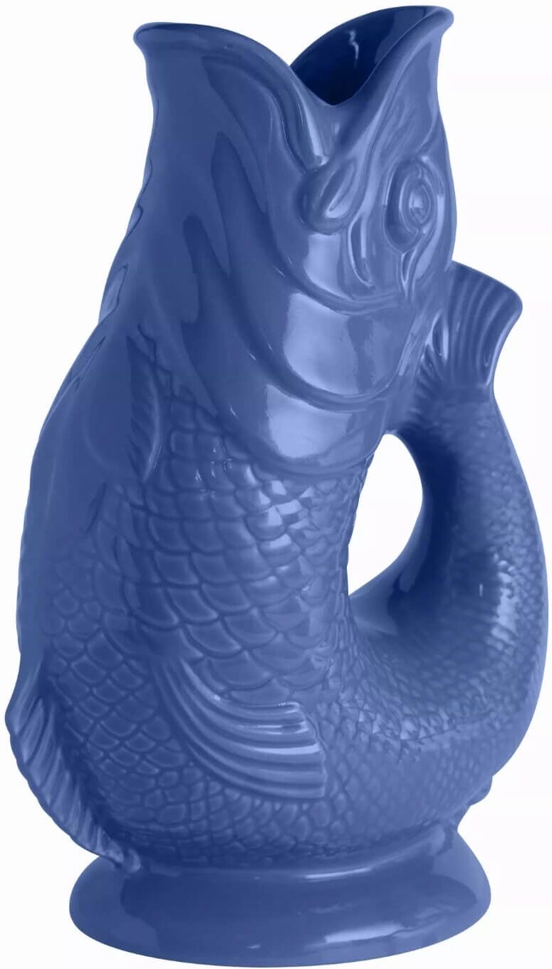 Wade Fish Earthenware 1.2 Litre Gluggle Jug - Sea Blue