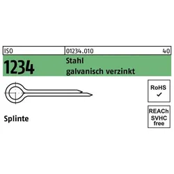 Meissel, Splinte ISO 1234 8 x 140 Stahl galvanisch verzinkt