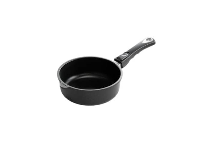 AMT Gastroguss Bratpfanne, 20 cm Ø, 7 cm hoch, Schmorpfanne, abnehmbarer Stiel, induktionsgeeignet, Lotan® Antihaft-Veredelung, Gusspfanne (Aluguss), AMZN-I-720-Z20B