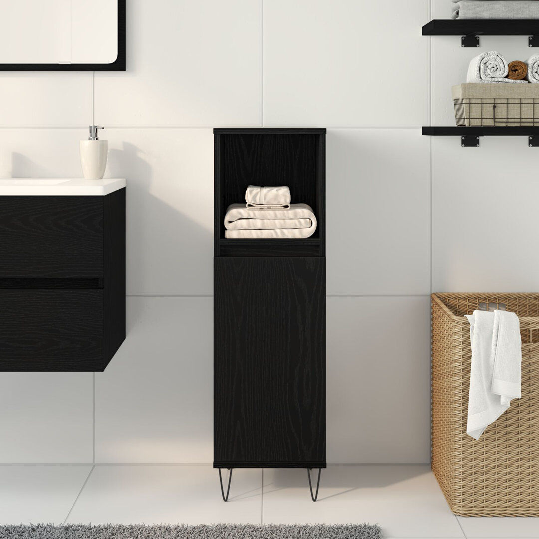 George Oliver No Mounting / Installation Required Bathroom Cabinet Black Oak 100cm H X 30cm W X 30cm D