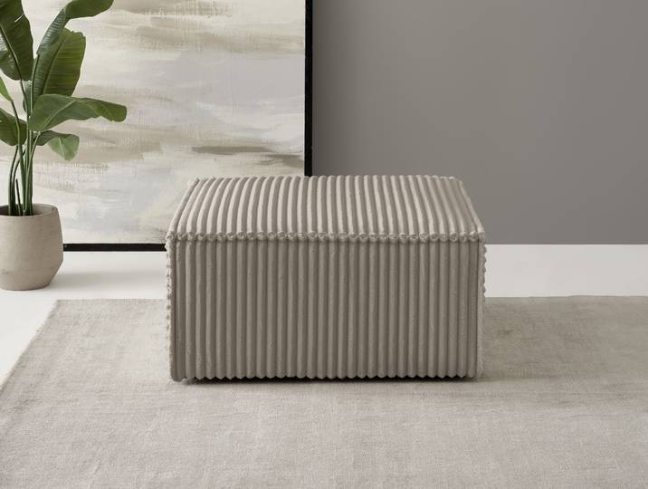 Hocker GOODPRODUCT FINNLEY Cord, Polsterhocker kombinierbar mit der Serie FINNLEY , grau (taupe), B:80cm H:42cm T:80cm, Bezugstoff 100% PES ;Gramatur 400g/qm +/- 5%, Hocker, Hocker, passend zum Loveseat der Serie Finnley