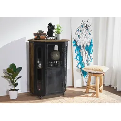 Vitrine Mango 76x60x120 braun lackiert RAILWAY #430