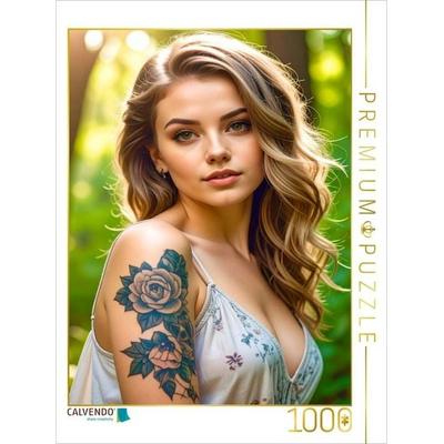 CALVENDO Puzzle Ein Motiv aus dem Kalender Tattoo Beauties Portraits | 1000 Teile Lege-Größe 64x48cm Foto-Puzzle für glückliche Stunden