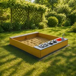 HOME DELUXE Sandkasten mit Spielküchenzeile COOKY -  Natur