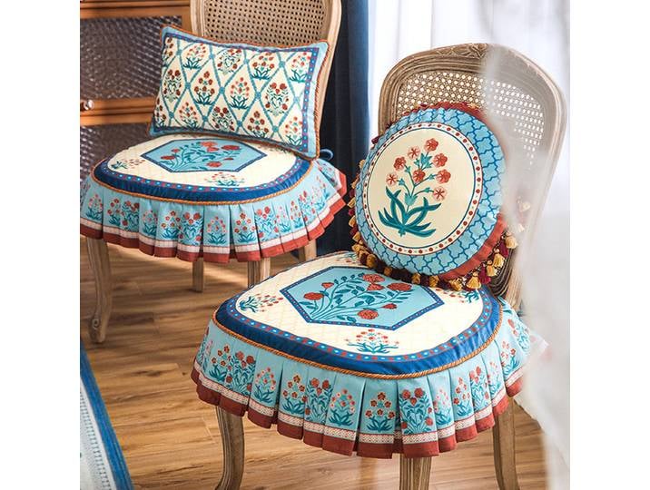 Housse de chaise rétro américaine, coussin de chaise de salon, léger, de luxe, pour Table à manger, siège, Style pastoral