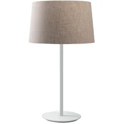 ROSSINI ILLUMINAZIONE VIVIEN Weiße Tischlampe mit elfenbeinfarbenem konischem Lampenschirm E27 IP20 – Innenbeleuchtung aus Metall – Rossi Group