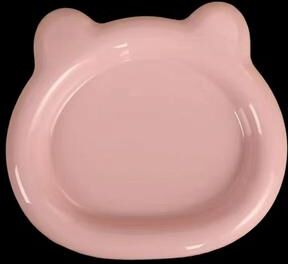Inspired Finds Durable Cute Plastic PP Cat Bowl For Food & Water pink