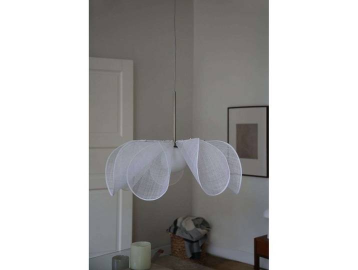 Suspension Styrka, Ø 75 cm, nickel/blanc - Markslöjd - Salon / séjour - Tissu / textile