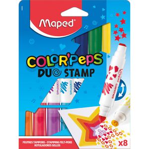 Maped Filzstifte Color Peps Duo Stamp, 846808, 2in1 Filzstift & Stempel, 1-3mm, 8 Stück