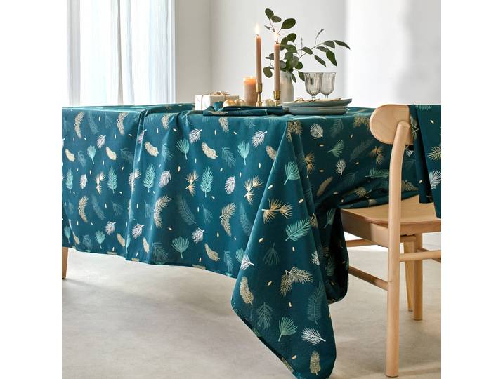 Nappe imprimée feuillage doré - Blancheporte