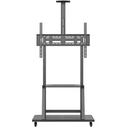 Aisens Soporte Suelo Rueda Bandeja DVD Camara Monitor TV 37-100 (150 kg, 37" - 100"), TV Ständer, Schwarz