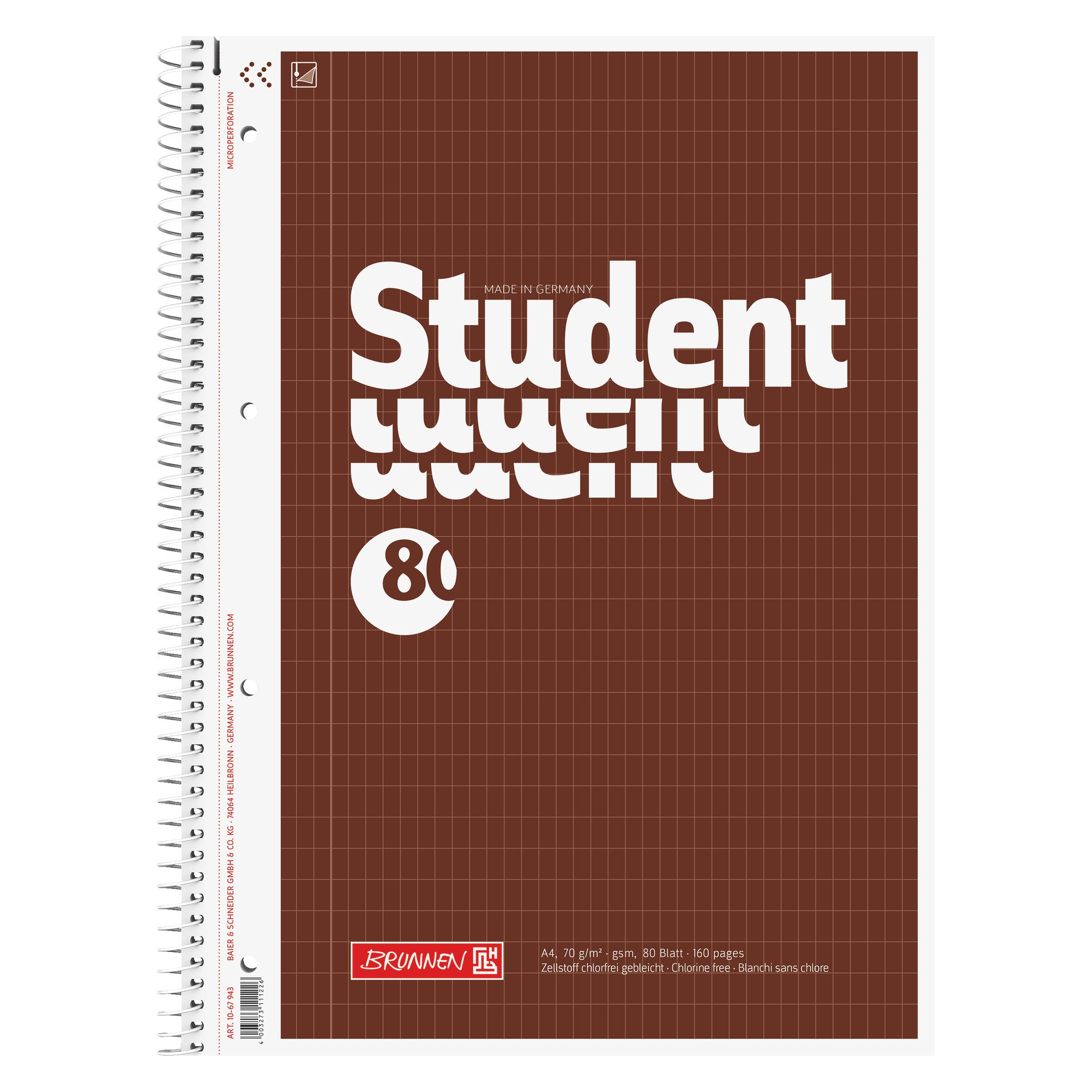 Brunnen Collegeblock Student Lineatur 23 rautiert DIN A4 Innenrand (A4) (1067943)