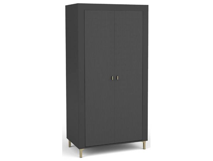 Compleo Kleiderschrank mit 2 Türen TRENDS, Modern Wohnzimmer gerifflete Front