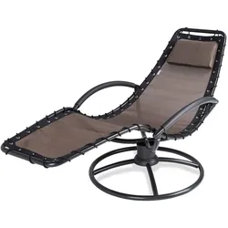 CASARIA® Sonnenliege Wetterfest Gartenliege mit Armlehne Kissen Liegestuhl Garten Braun