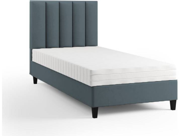 Boxspringbett Polsterbett Einzelbett KONGO ohne Matratze 80 x 200 cm Bett Schlafzimmer Jugendbett Kinderbett Hotelzimmer (Paris 165 - dunkelgrau