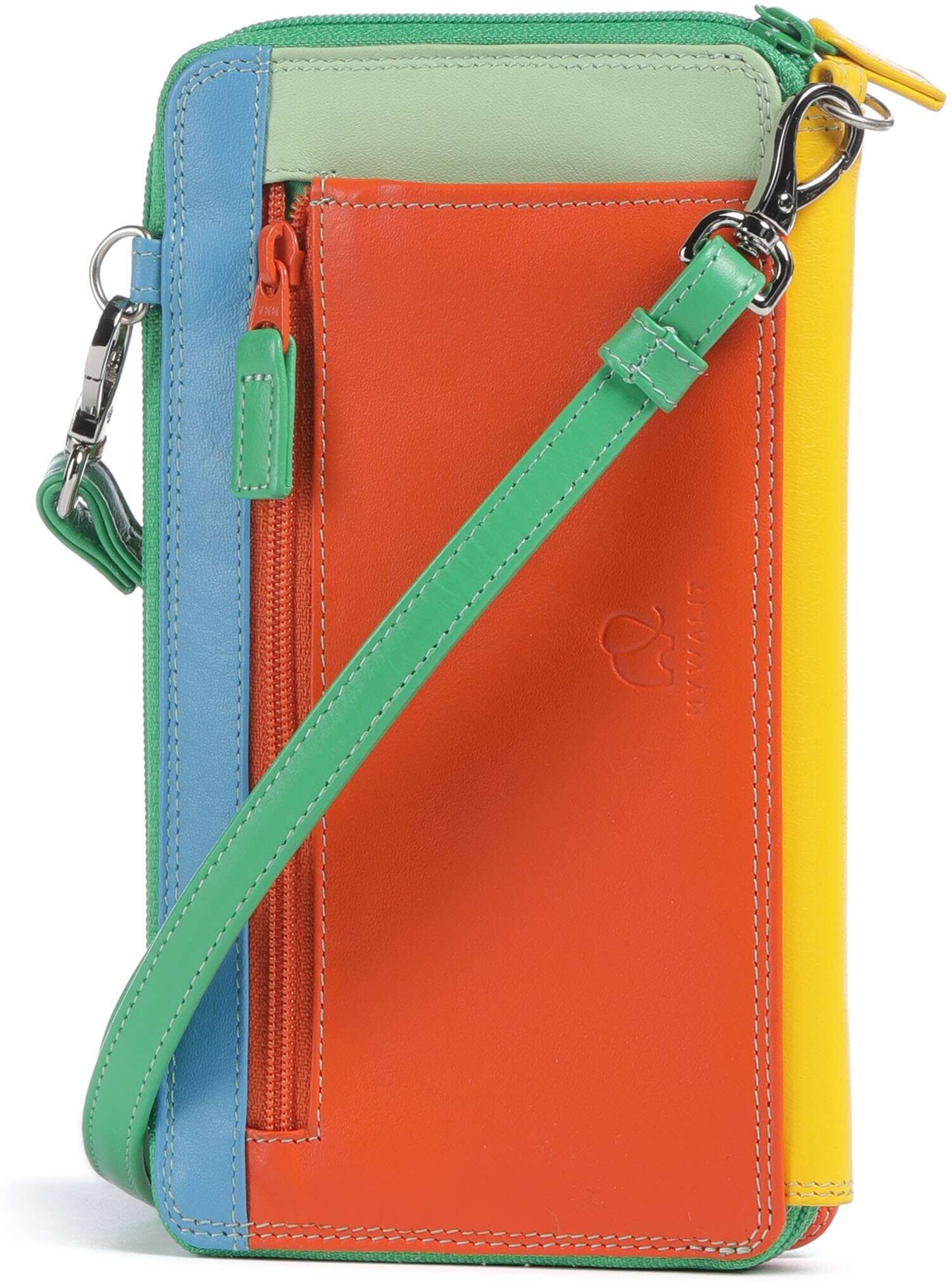 Mywalit Handytasche aus Leder, grün,rot