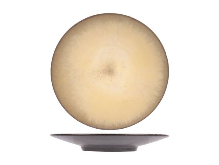 Lot de 4 Assiettes dessert en Céramique, jaune, D 22xh3 cm