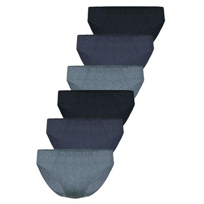 Slip SEIDENSTICKER "6er Pack Herren Mini Slip", Herren, Gr. 6, navy, schwarz jeans, jeans, Single-Jersey, Obermaterial: 95% Baumwolle CO. 5% Elasthan EL., Unterhosen Slip