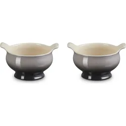 Le Creuset Steingut-Suppenschalen 600 ml, grau, 2 St.