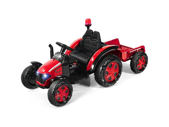 Costway Traktor 12V Rot, Kunststoff, 153x72x70 cm, Freizeit & Co, Gartenspielzeug, Kinder-Elektrofahrzeuge