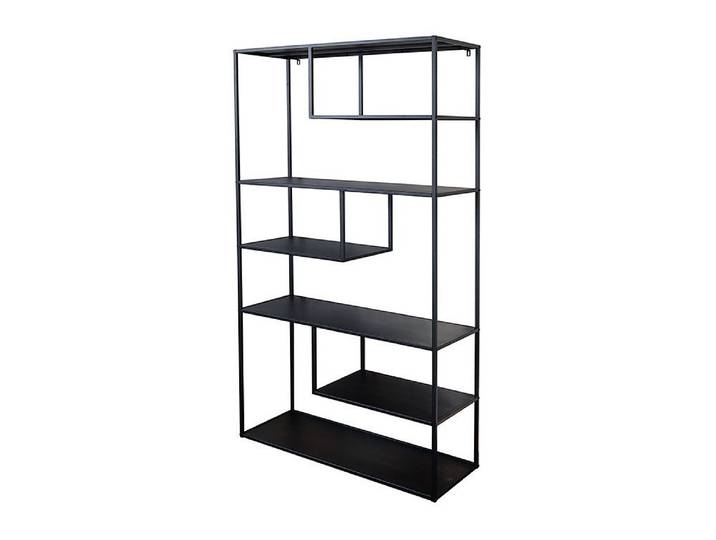 LebensWohnArt Regal Elegantes Regal ACERO 180cm schwarz Metall Raumteiler